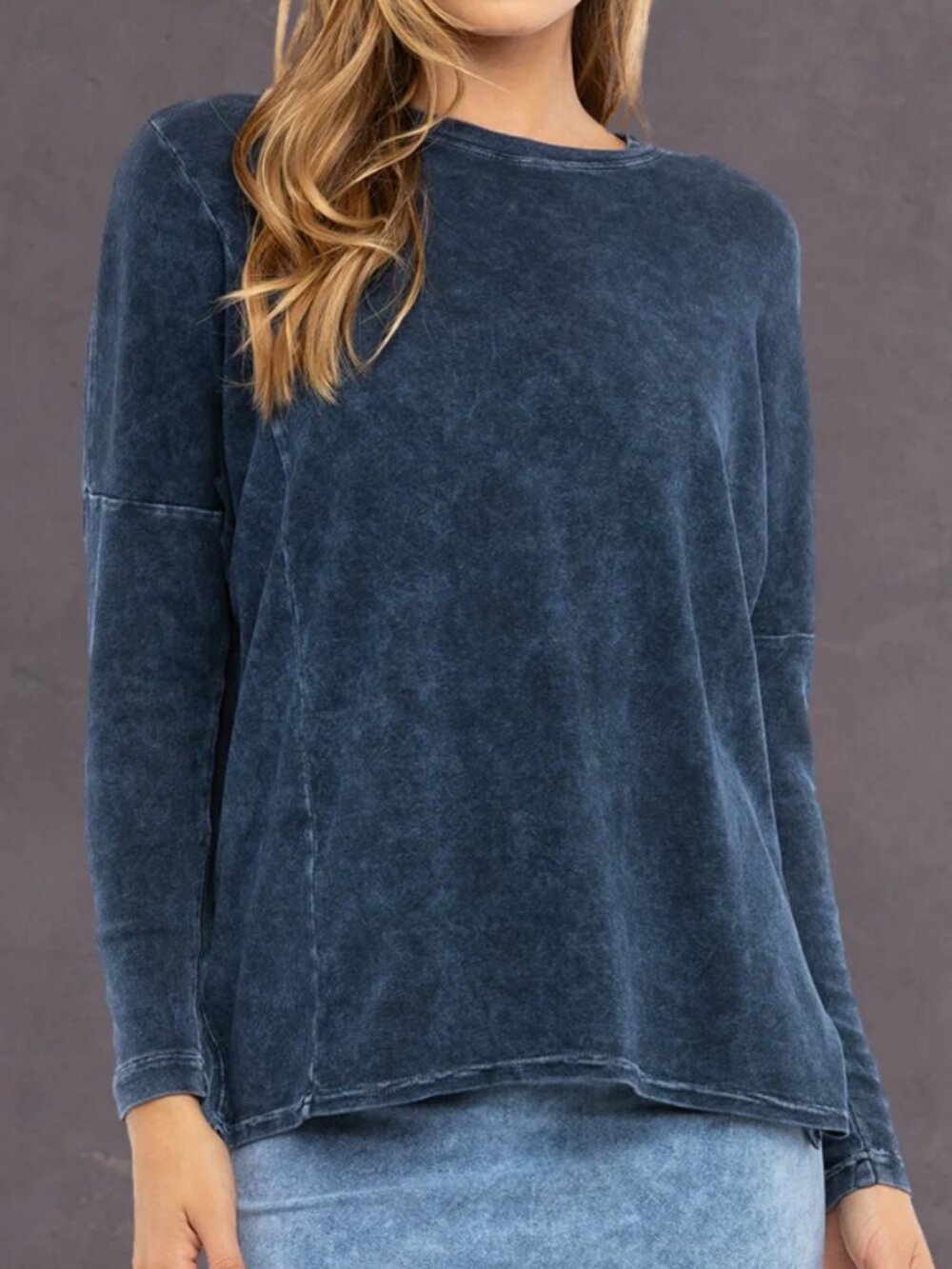 Hard Tail Shirt Dropped Shoulder XS Blue Long Sleeves